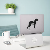 Boxerras Silhouet Aangepaste naam Sticker (Laptop op bureau)