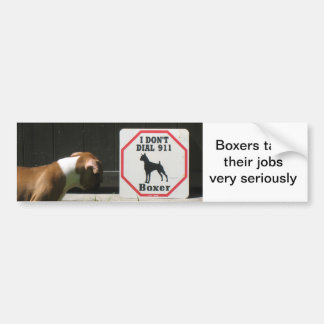 Boxers Dont Dial 911 Bumpersticker