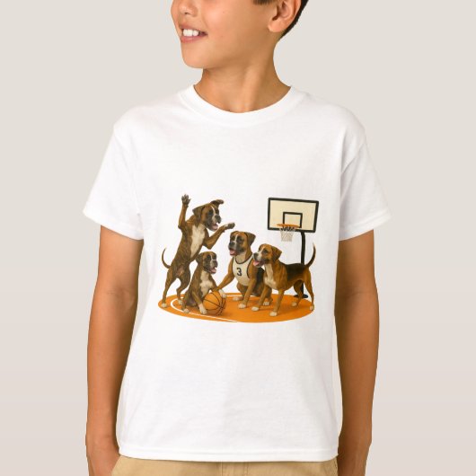 Boxers playing basketball t-shirt (Voorkant)