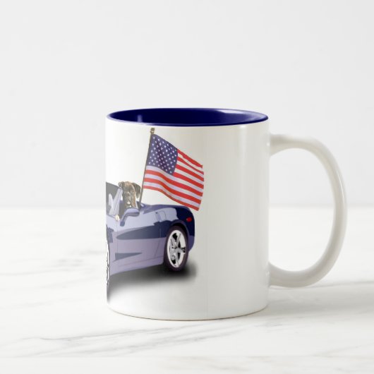 Boxeur dans la tasse sportscar bleue (Droit)