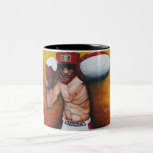 Boxing Art Tweekleurige Koffiemok