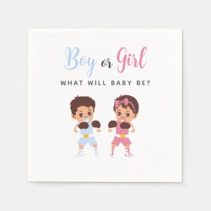 Boxing Baby Roze of Blauwe Geslacht Reveal Servett Servet