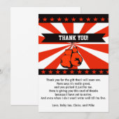 Boxing Baby shower Dank je wel Bedankkaart (Voorkant / Achterkant)