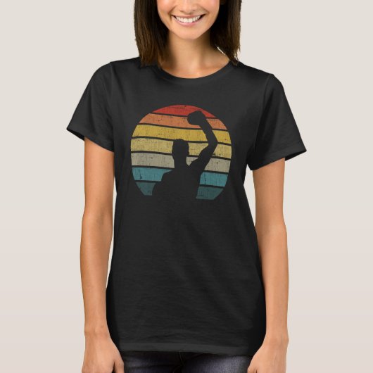 Boxing Boxer Silhouette On A Distressed Retro Suns T-shirt (Voorkant)