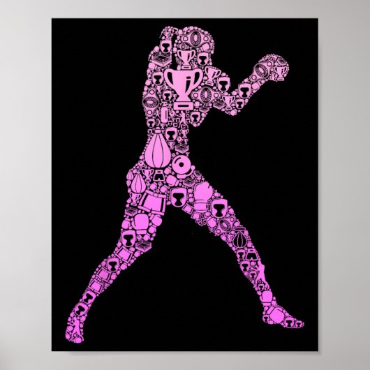 Boxing Boxer Women Girls Kinder Poster (Voorkant)