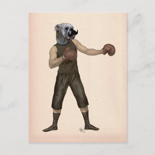 Boxing Bulldog Full 2 Briefkaart (Voorkant)