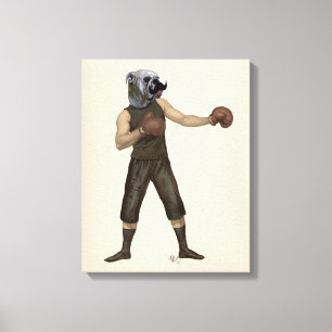 Boxing Bulldog Full Canvas Afdruk