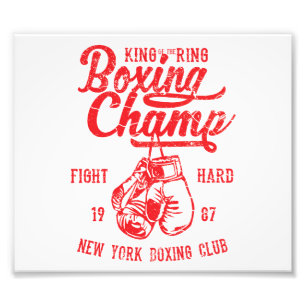 Boxing Champ New York Boxing Club Fight Hard Foto Afdruk