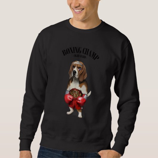 Boxing Champion Beagle Dog Fighter Trui (Voorkant)