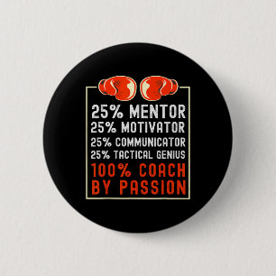 Boxing Coach Gezegde voor Boxing Team Motivator 10 Ronde Button 5,7 Cm