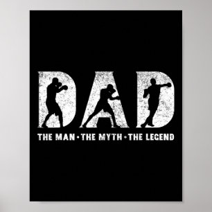 Boxing Dad Het Man De mythe De legende Vaderdag Poster