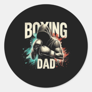 Boxing Dad Vaderdag T-shirt voor Boxing Lover Ronde Sticker