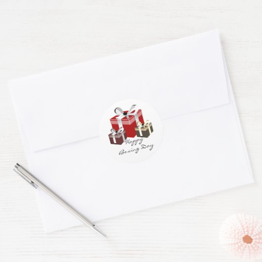 Boxing Day Employee Gift Ronde Sticker (Envelop)
