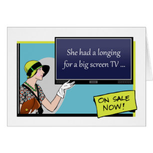 Boxing Day, Funny Retro Illustratie, Big Screen