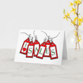 Boxing Day I Love Sales Labels Kaart (Gele Bloem)