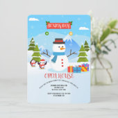 Boxing Day Snowman Uitnodiging (Staand voorkant)