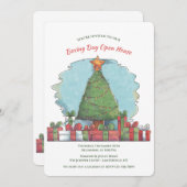 Boxing Day Tree Invitation Kaart (Voorkant / Achterkant)