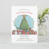 Boxing Day Tree Invitation Kaart (Staand voorkant)