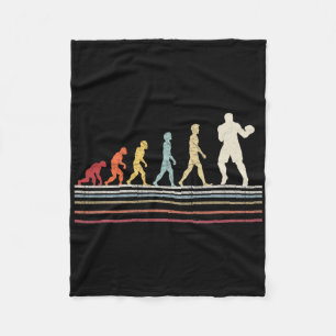 Boxing Evolution Funny Boxer Gift Retro Bo Fleece Deken