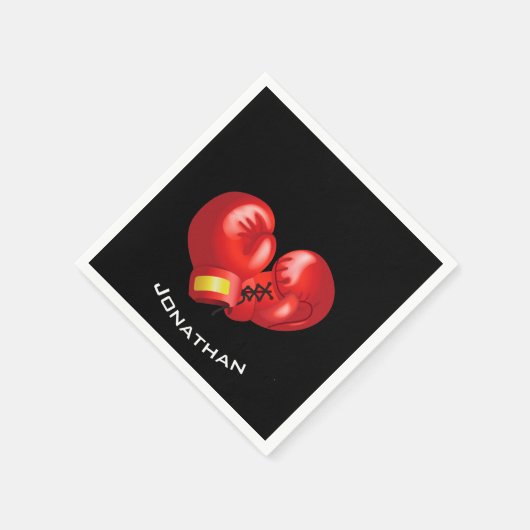 Boxing Ghandschoenen Design Paper Napkins Servetten (Hoek)