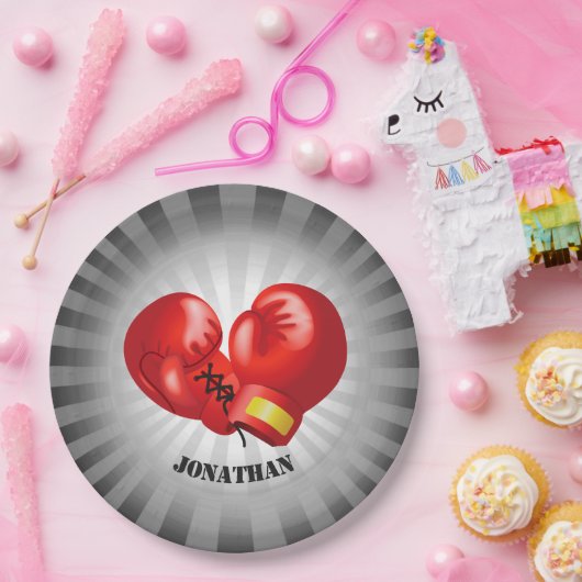 Boxing Ghandschoenen Design Paper Party Bord (Feest)