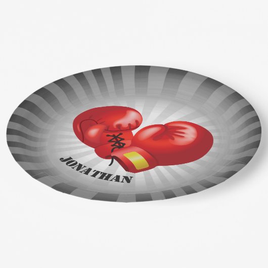 Boxing Ghandschoenen Design Paper Party Bord (Gekanteld)