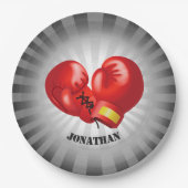 Boxing Ghandschoenen Design Paper Party Bord (Voorkant)