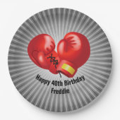 Boxing Ghandschoenen Design Paper Party Bord (Voorkant)