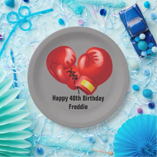 Boxing Ghandschoenen Design Paper Party Bord (Feest)