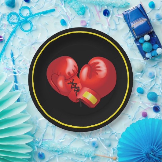 Boxing Ghandschoenen Design Paper Party Bord (Feest)