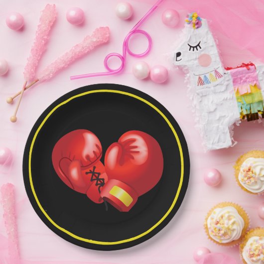 Boxing Ghandschoenen Design Paper Party Bord (Feest)