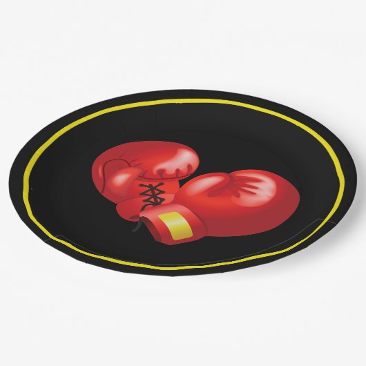 Boxing Ghandschoenen Design Paper Party Bord (Gekanteld)