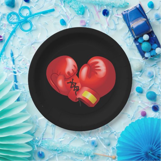 Boxing Ghandschoenen Design Paper Party Bord (Feest)