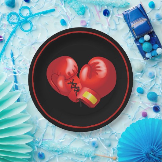 Boxing Ghandschoenen Design Paper Party Bord (Feest)