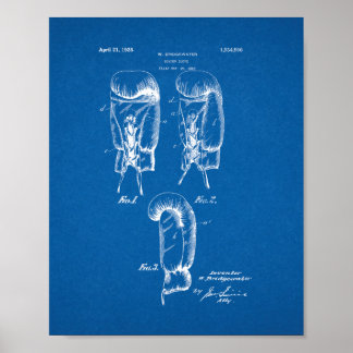 Boxing Glove Patent - Blueprint Poster