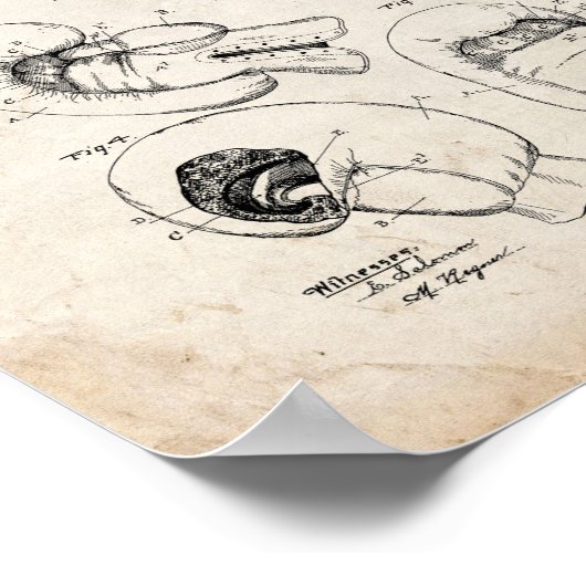 Boxing Glove Patent - Old look Poster (Hoek)