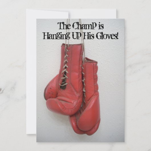 Boxing Glove Retirement Party Uitnodigingen (Voorkant)