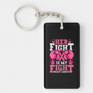 Boxing Gloves Her Fight Is My Fight Breast Cancer Sleutelhanger