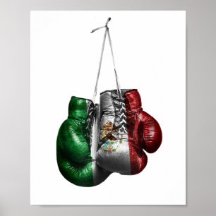 Boxing Gloves T-Shirt - Mexico Vintage Flag Poster