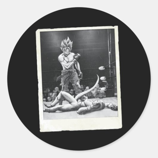 Boxing Gokku Ronde Sticker (Voorkant)