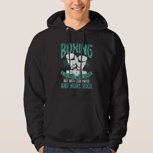 Boxing Is Like Rock Paper Scissors Boxing Hoodie (Voorkant)