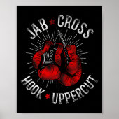 Boxing  Jab Cross Hook Uppercut Poster (Voorkant)