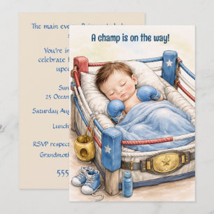 Boxing Kampioen Baby Shower Uitnodiging