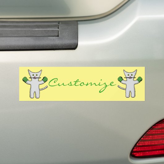 Boxing Kitten met Mittens Thunder_Cove Bumpersticker (Op auto)