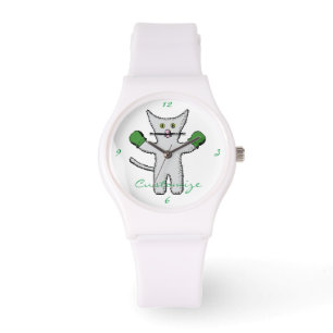 Boxing Kitten met Mittens Thunder_Cove Horloge