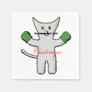 Boxing Kitten met Mittens Thunder_Cove Servet