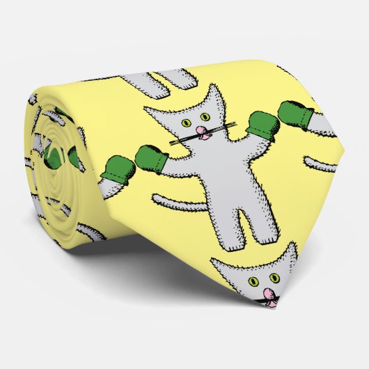 Boxing Kitten met Mittens Thunder_Cove Stropdas (Opgerold)