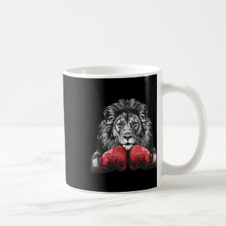 Boxing Lion Portrait Motif Wildlife Kickboxing Lov Koffiemok