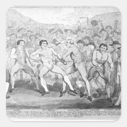 Boxing match tussen Thomas Futrell en John Vierkante Sticker (Voorkant)