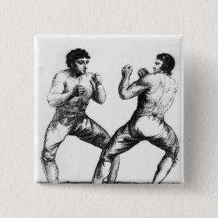 Boxing Match Vierkante Button 5,1 Cm